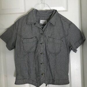 Villager Sport Black & White Check Short Sleeve Top